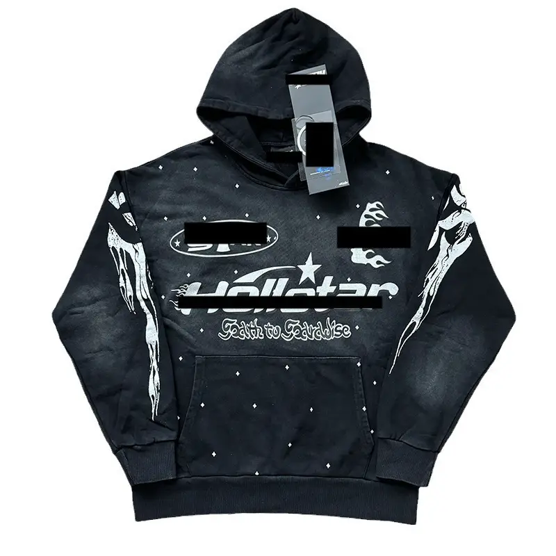 2024 autumn new European and American tide brand wash old hoodie men's and women's youth foreign trade lovers sweater suit
