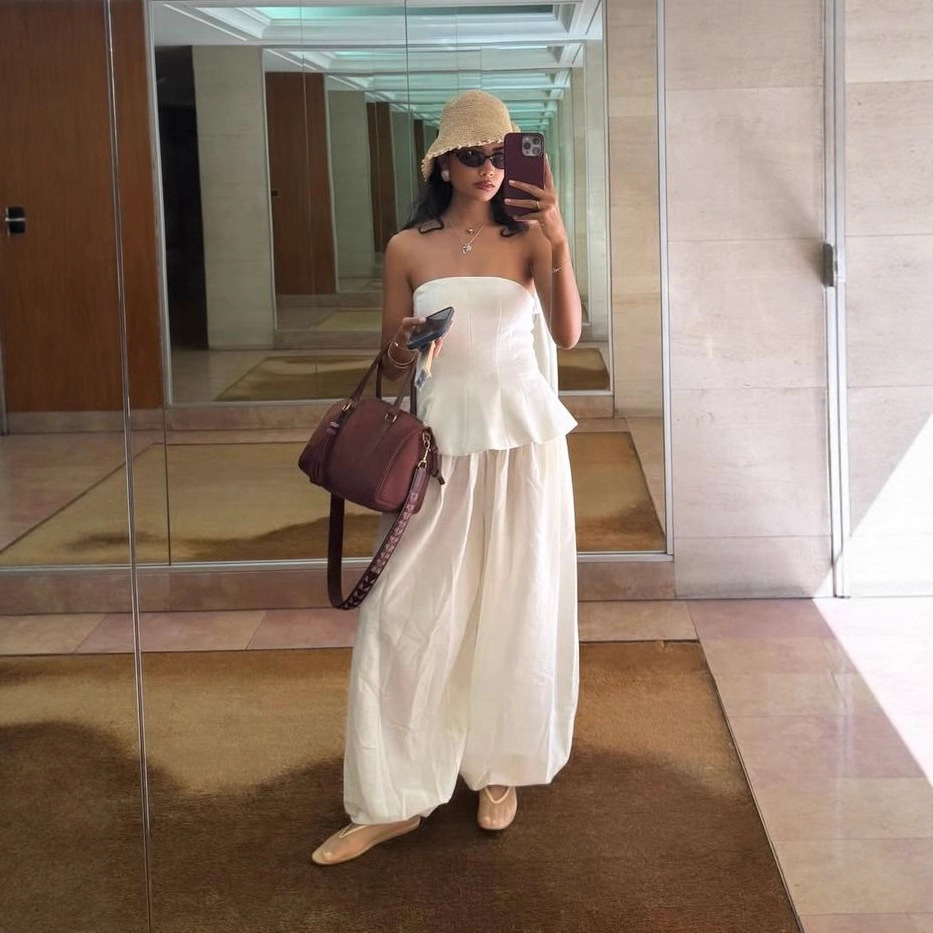 2025 New Cross-Border European and American Summer Women's High-Waisted Drapey Wide-Leg Pants, Slimming Loose Casual Floor-Length Pants in Multiple Colors