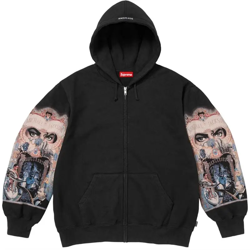 Supreme Michael Jackson Dangerous Zip Up Hoodie Black