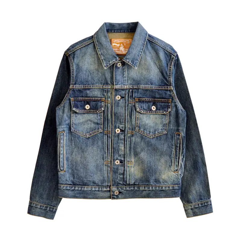 Dipping Sauce Cotton Washed Distressed Denim jacket Men Spring & Fall Retro pure cotton parka Outwear Trendy Men