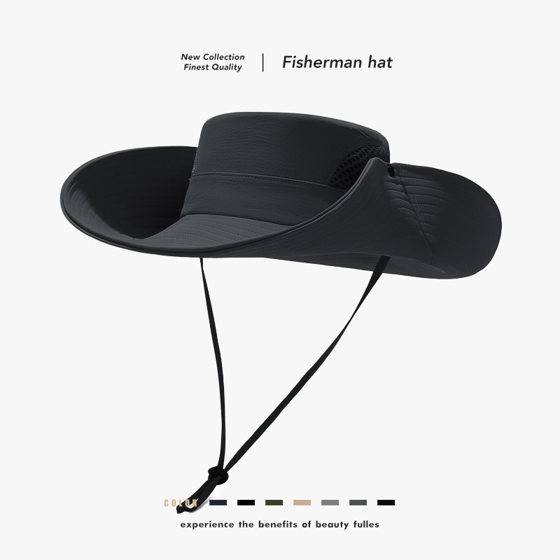 Outdoor Mountaineering Camping Sun Protection Fisherman's Hat for Men and Women, Sunshade Fishing Desert Hat, European and American Cross-Border Breathable Sunshade Hat Wholesale