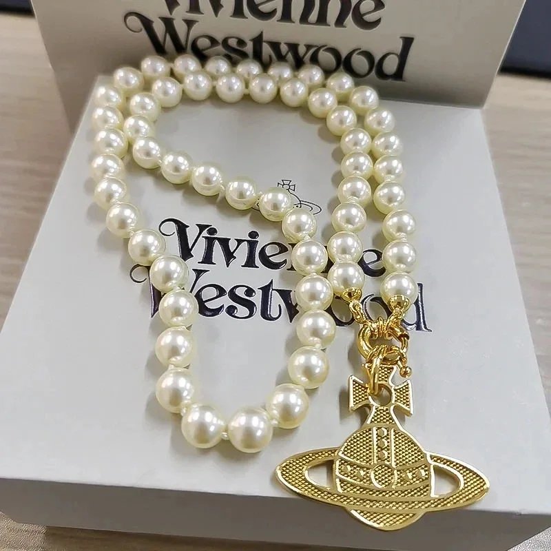 Vivienne Westwood Saturn Orb Pearl Necklace
