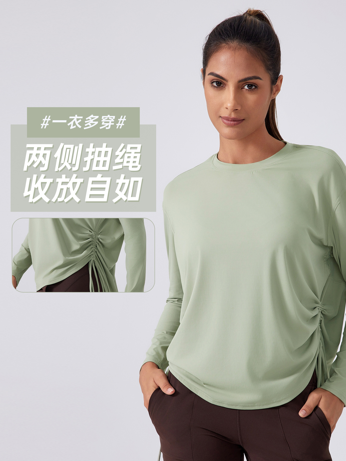 New Yoga Clothing Top Women's Naked Sense Loose Long-sleeved T-shirt Quick-drying Breathable Training Running Fitness Clothing DAW187