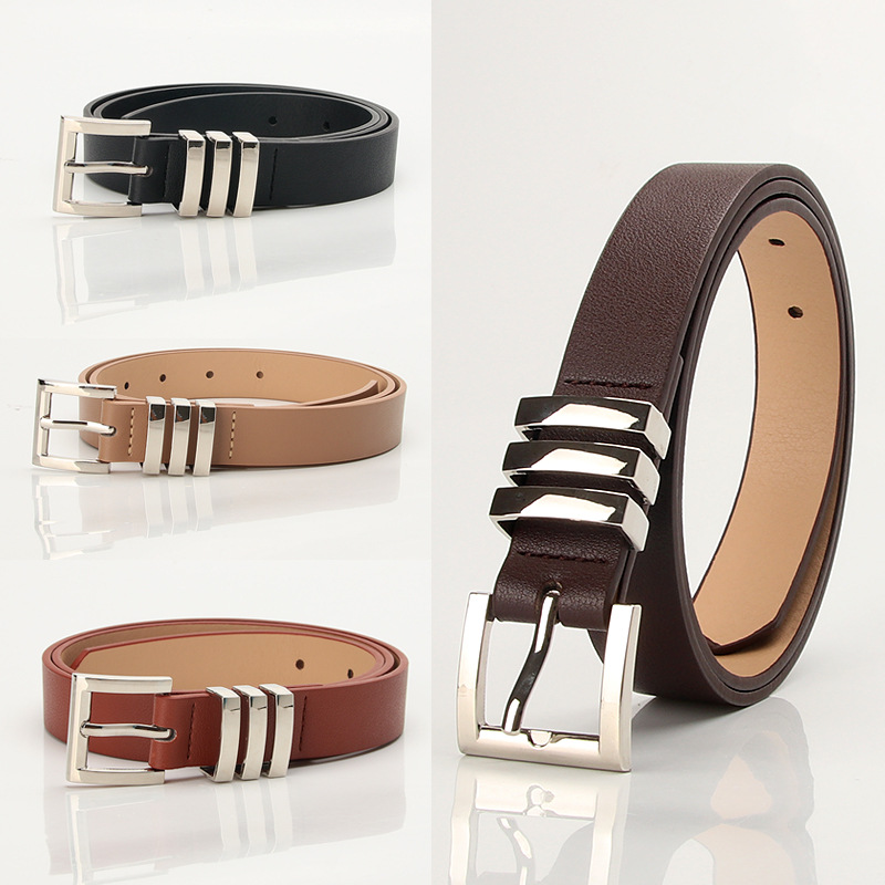 Wholesale European and American Fashion Explosive Women's Belt All-match Classic Square Pinhole Jeans Belt Belt Women