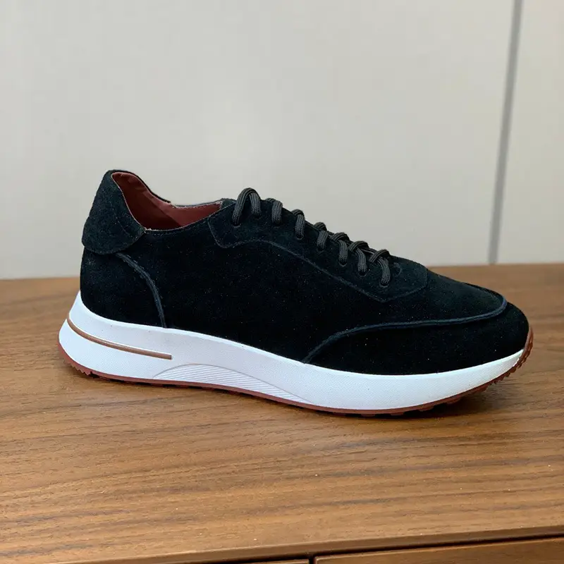 in stock Trendy Brand Men's Shoes 2025 New Leather Velvet Leather Breathable sneaker Shock Absorption Non-slip Casual Torre Shoes