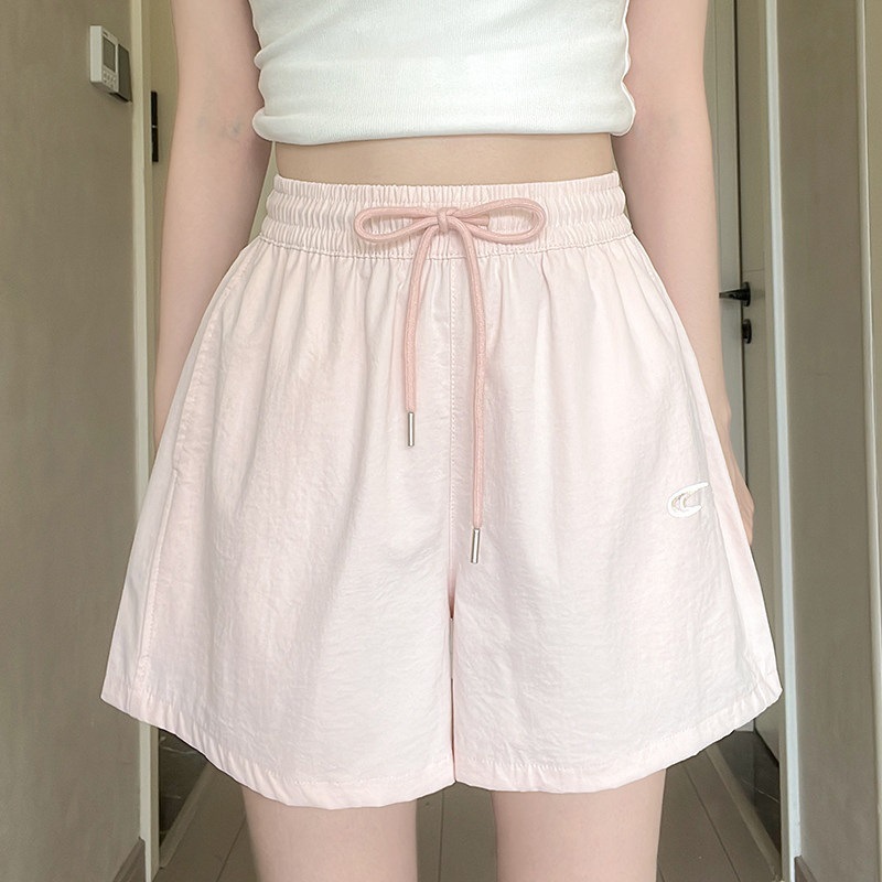 Women's Sports Shorts 2026 New Summer Thin High-Waisted Loose Casual Running Quick-Dry Five-Point Wide-Leg Pants