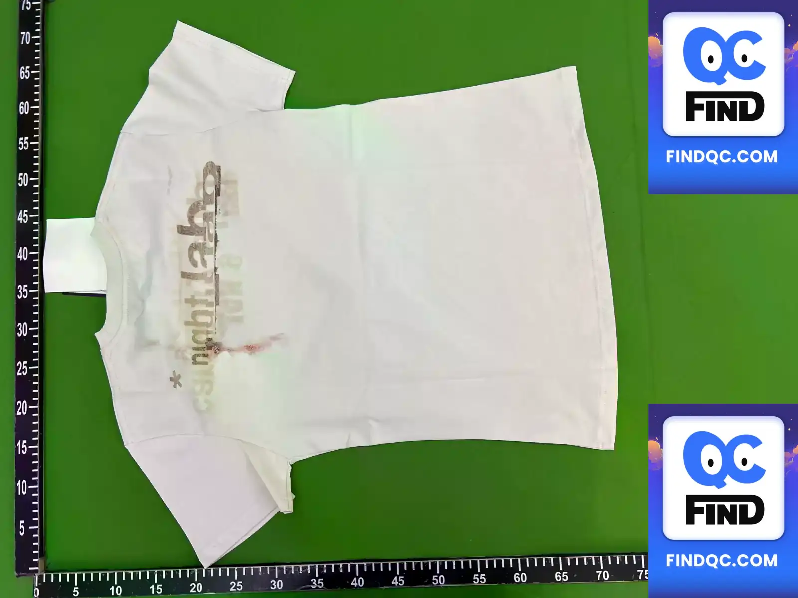 Night Lab(NL) Distressed Star White Ink Print American Formal Shoulder Apricot Short Sleeve