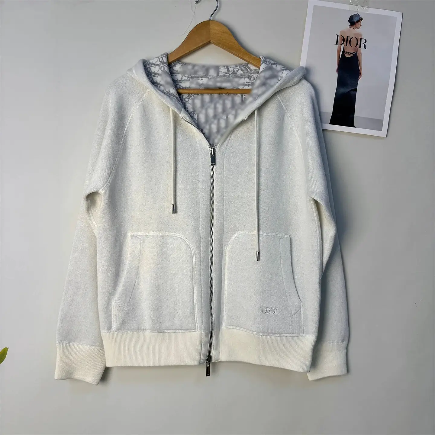 Autumn and winter new double-sided hooded zipper knitted cardigan for both men and women