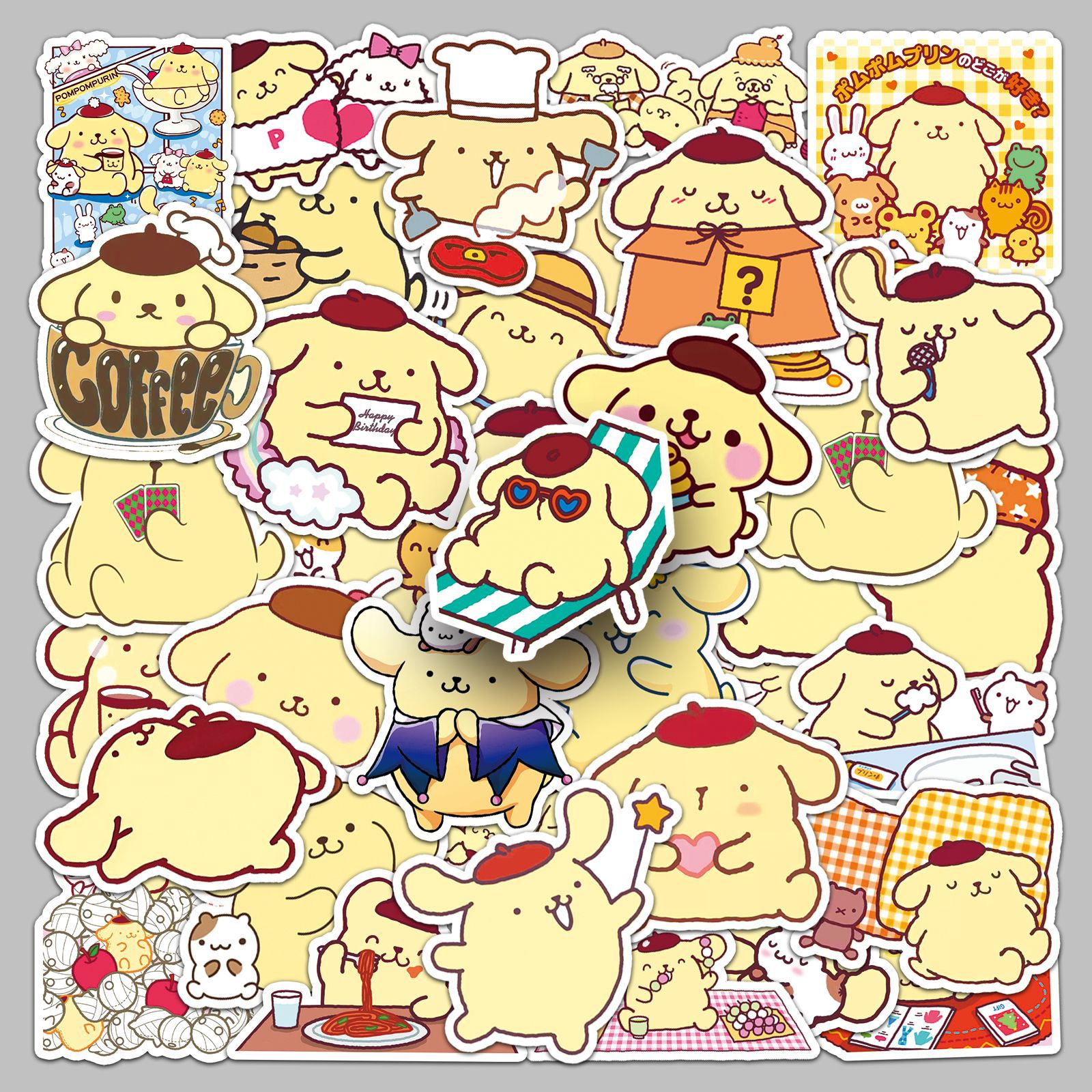 50 Sanrio Pudding Dog Cartoon Cute Goo Card cartoon stickers Decorative Luggage Stickers