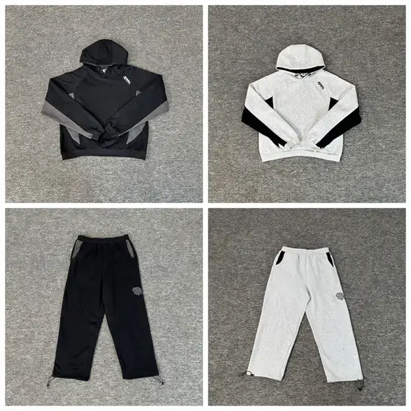 Mertra Hooded Sweatshirt Set Black Grey