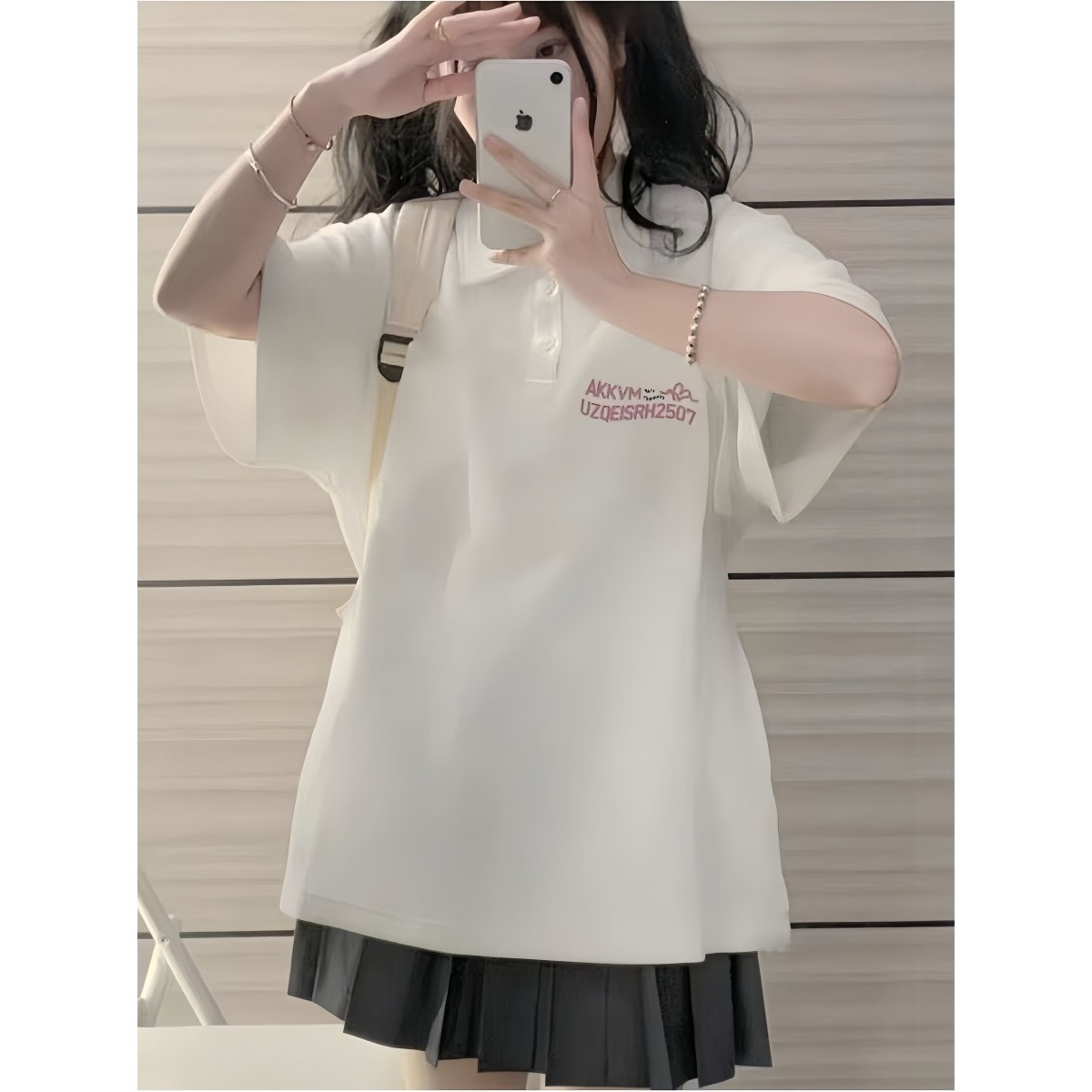 Girls' Cotton Polo Shirt Short-Sleeved T-Shirt for Older Girls Summer Wear 2026 Junior High School and High School Students Loose Lapel Top