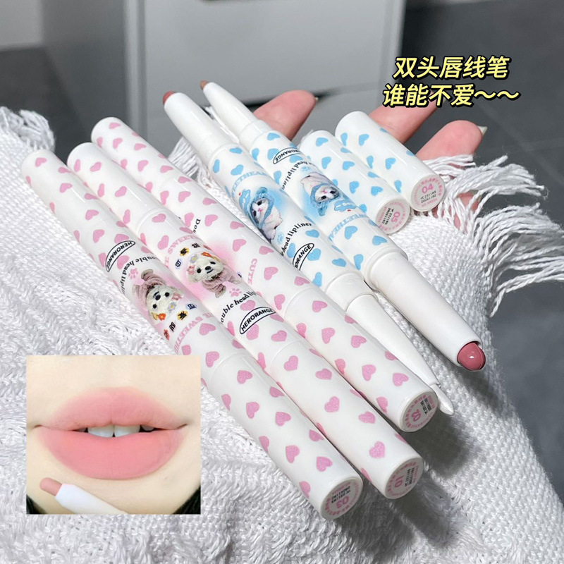HERORANGE ~ fog color diffuse lip double lip liner outline lip matte matte lipstick shadow repair pen female