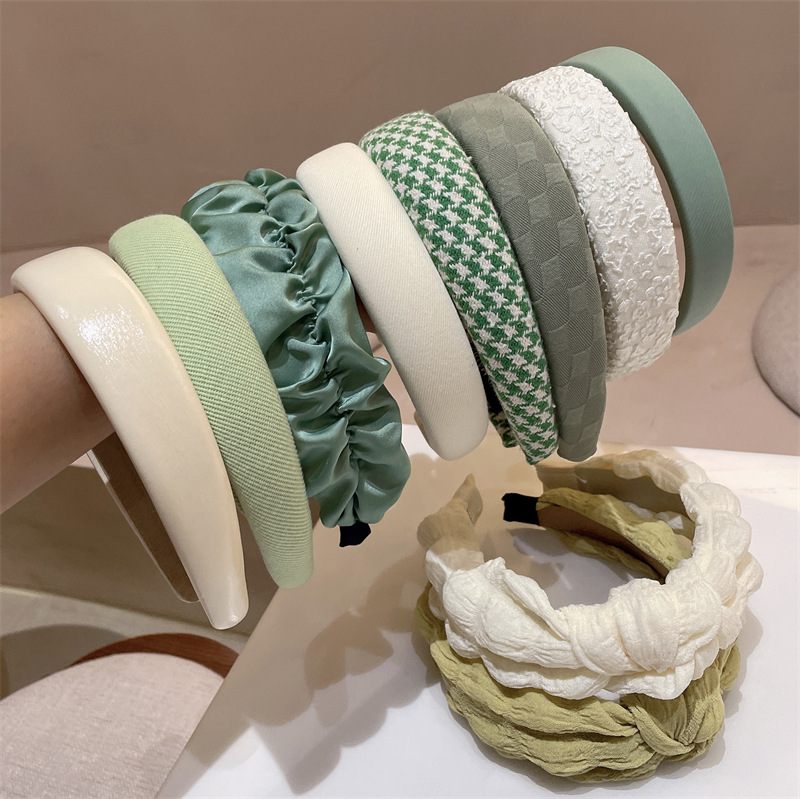 Fresh Style Fabric Stripe Simple Headband Korean All-match Sweet Cute Headband Internet Popular High Cranial Top Pressure Hair Accessories