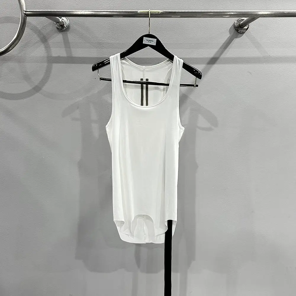 24Fw Dark Ro Style Irregular Hem Design Slim Fit Top Vest