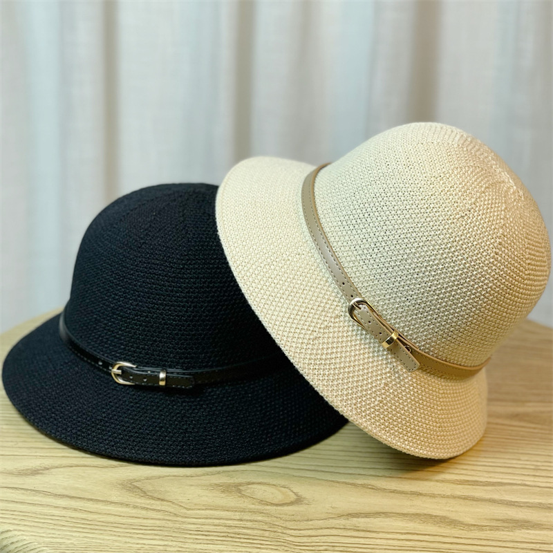 Hat Women's Spring and Autumn Sunshade Fashion Fisherman Hat Elegant Casual Counter with New Travel Sunscreen Showing Face Small Top Hat