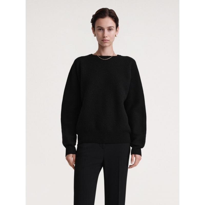 Longmei Loose Raglan Sleeve Sweater for Women 2025 Autumn and Winter New Tot Style Simple Round Neck Wool Knit Top