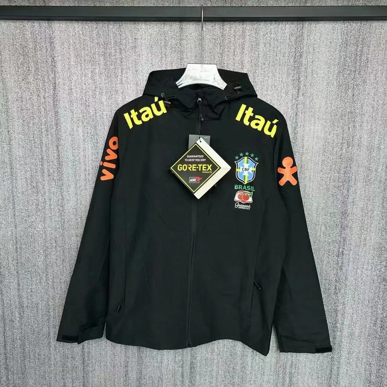 Neymar's Jacket Same Style Outwear Waterproof Brazilian Jersey Wear Training Clothes Hooded Jersey