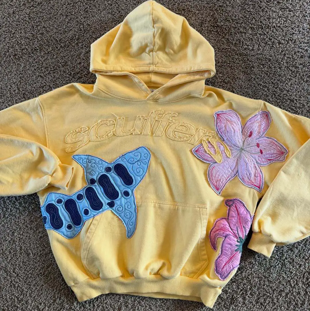 European and American Cross-Border 2025 New Fashion Street Hip-Hop Hoodie Ins Men and Women Y2K Retro Embroidered Versatile Sweatshirt