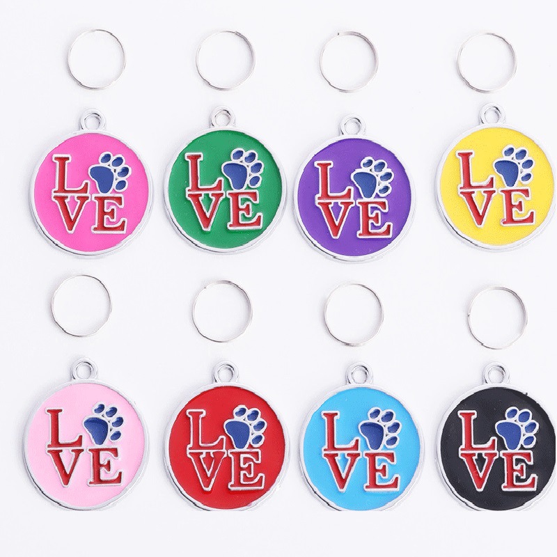 Pet Collar Pendant Cartoon Creative Pet Id Anti-Loss Zinc Alloy Cat Tag Love Dog Tag Wholesale Accessories