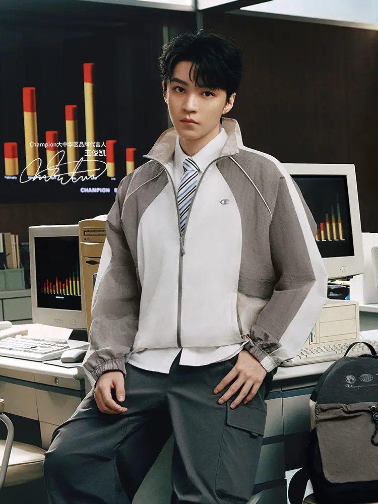 Wang Junkai's Same Champion Champion Stand Collar jacket Men 25 Spring New arrival Outwear Men Casual Sports Cardigan