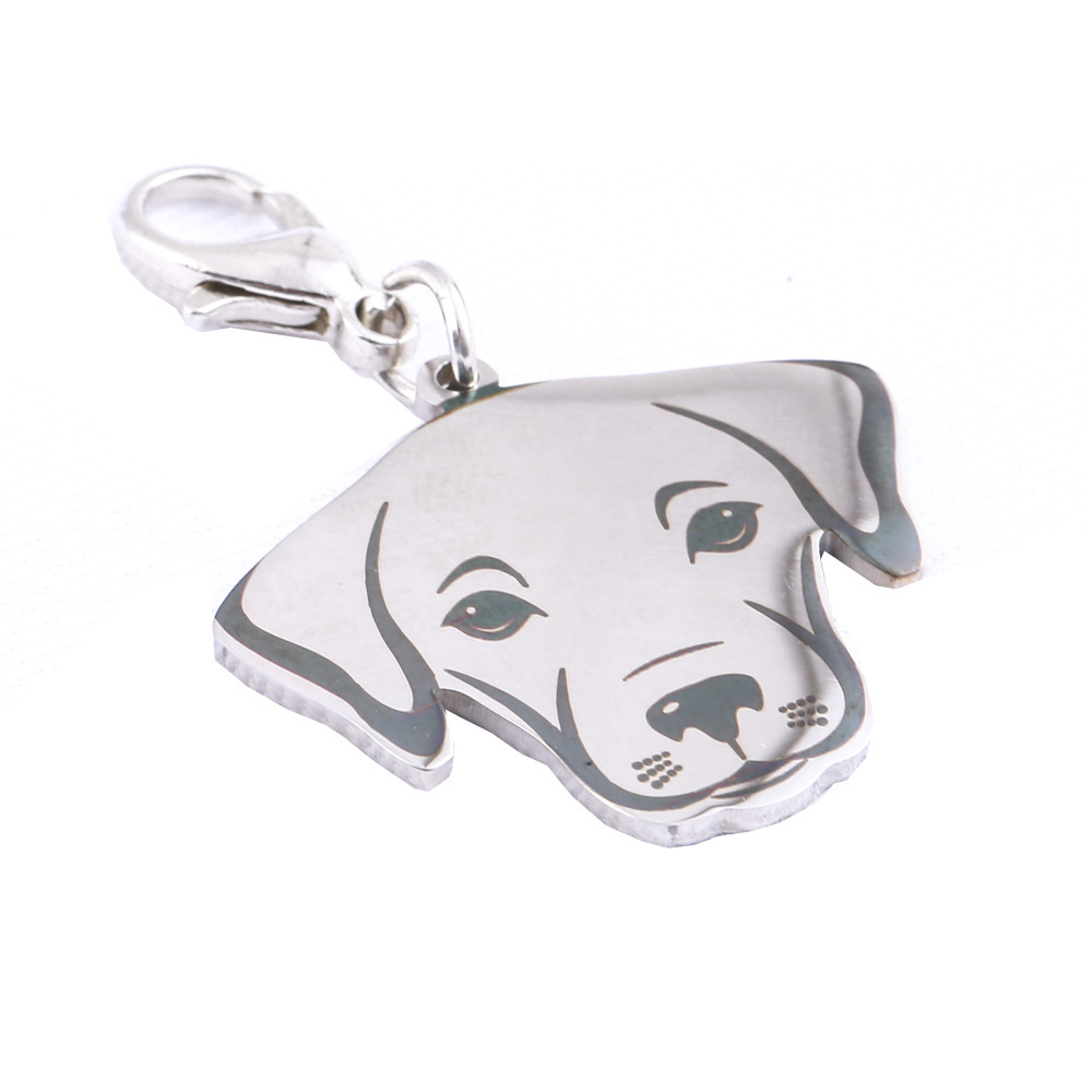 Simple Metal Stainless Steel Laser Engraved Dog Tag Pet Collar Pendant Cat and Dog Accessories Neck Hanging Accessory