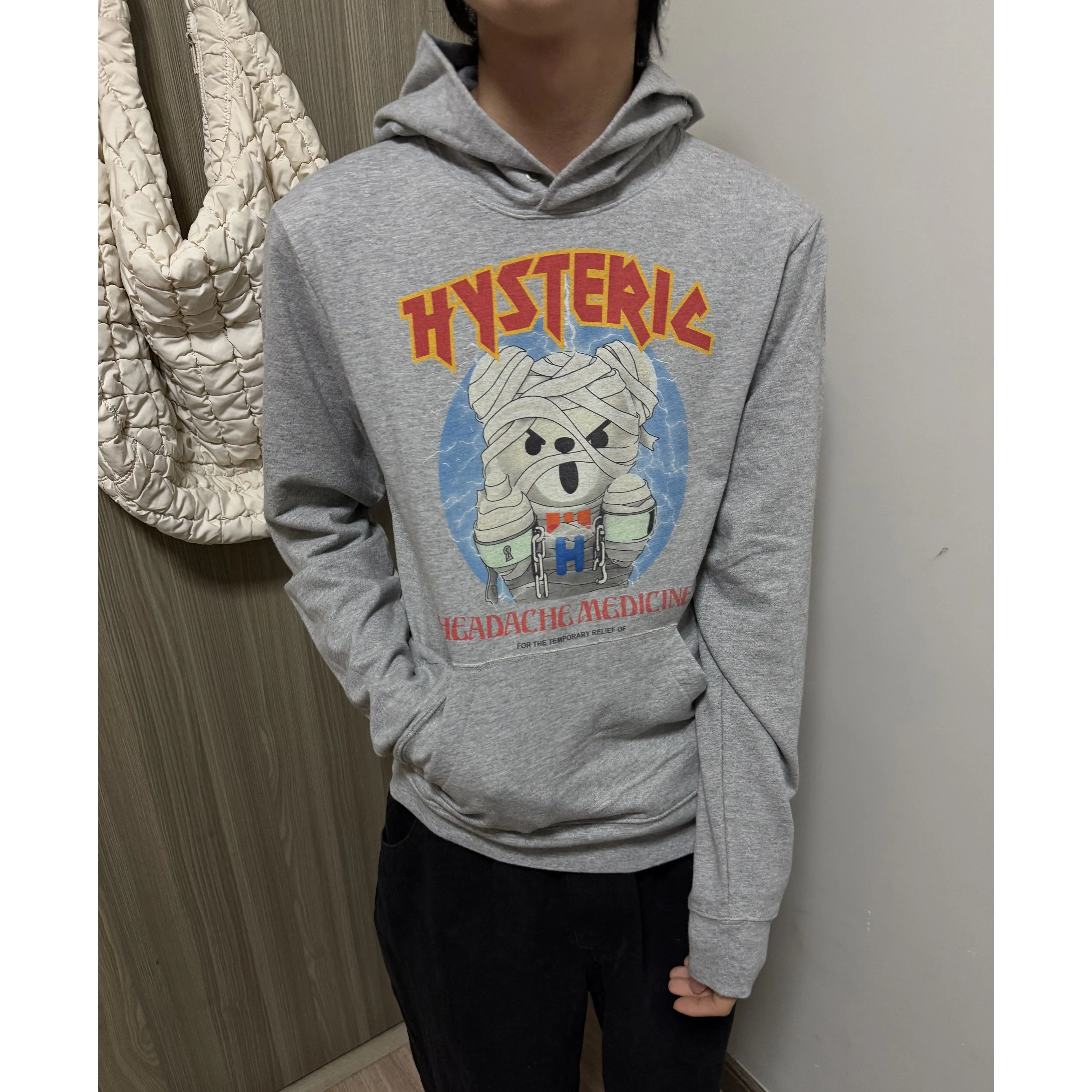 Autonomous Hysteric Glamour Style Little Bear Grey Hoodie