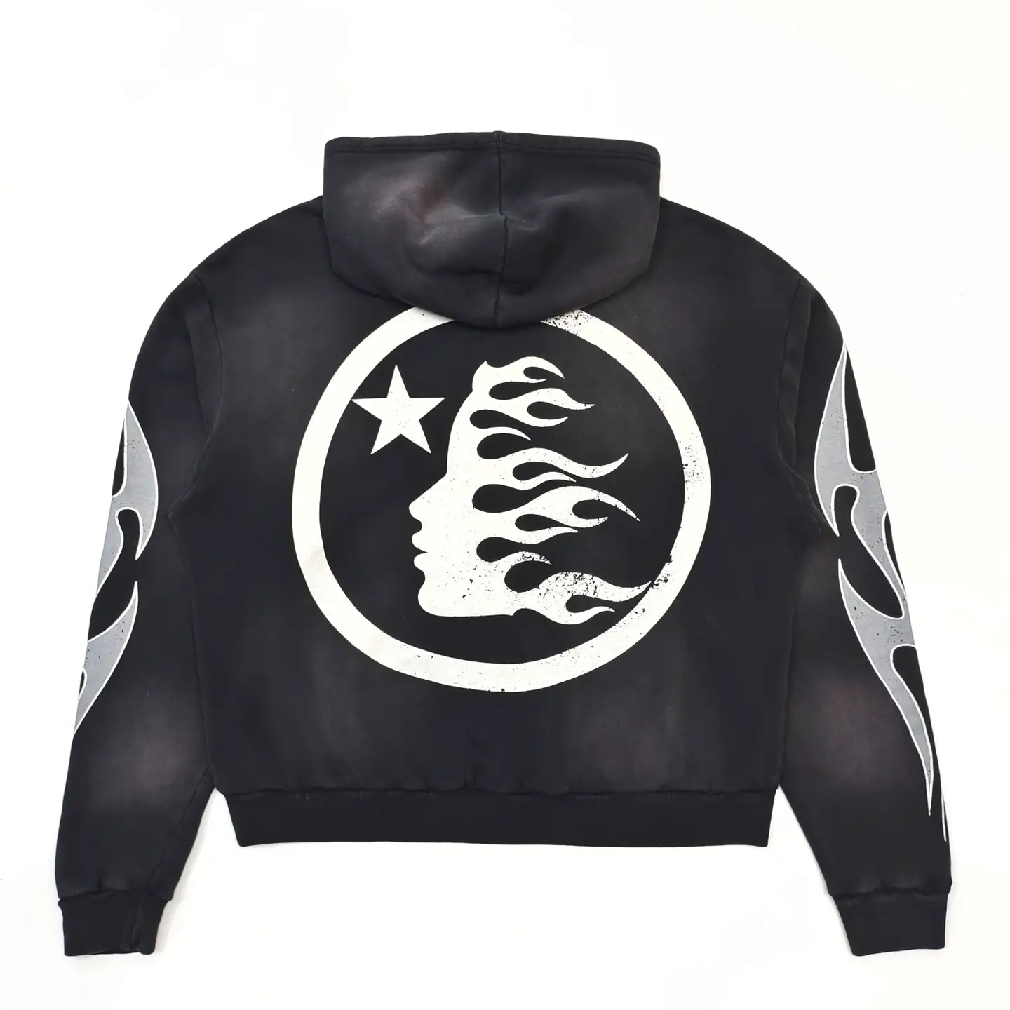 Hellstar Hell Star Ins Same Big Logo Sweatshirt Washed and Worn Hoodie