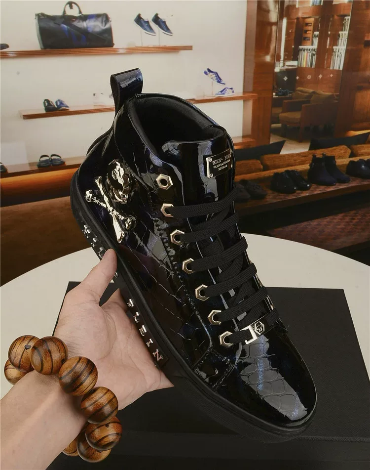 Trendy Men's High-Top Shoes Korean Style Versatile 2026 New Martin Boots Men's Casual Genuine Leather Breathable Sneakers Pp Men's Shoes