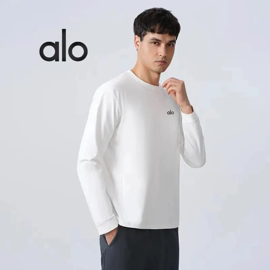 ALO春秋圆领运动长袖男士宽松休闲服打底衫跑步健身训练速干透气卫衣