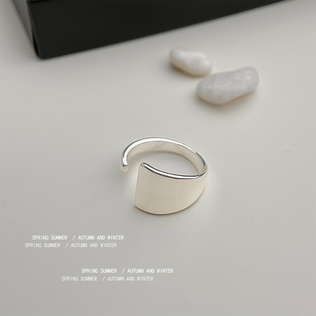Simple Fashion Irregular Widen Finger Ring Light Luxury Niche INS Design Opening Adjustable Ring Finger Ring