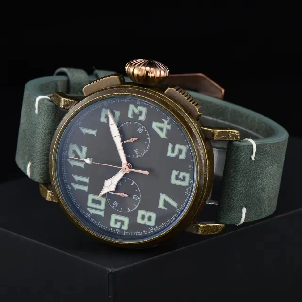 Zhenli Business Full-function Belt Men's Five-pin Timing Explosion Quartz High-quality Pattern Classical Men's Watch