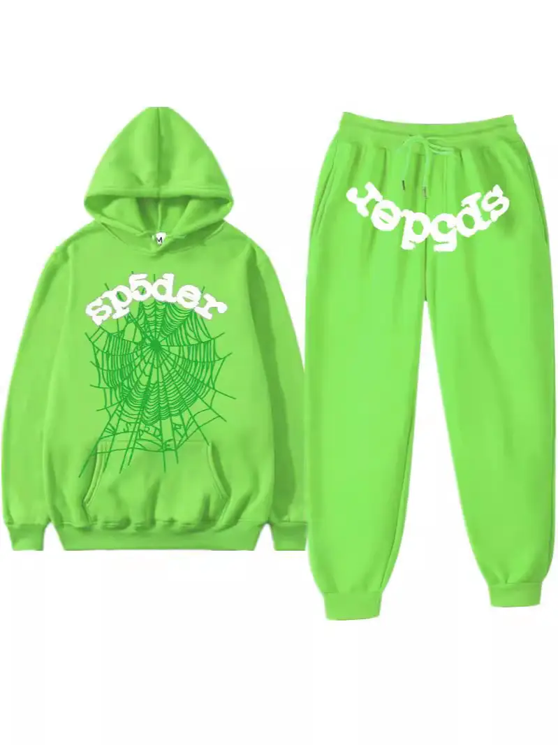 Cross-border European and American Tide Hip-hop Singer Letter 555555 Printed Couple Sweater Men's and Women's Hoodie Sweatshirt suit