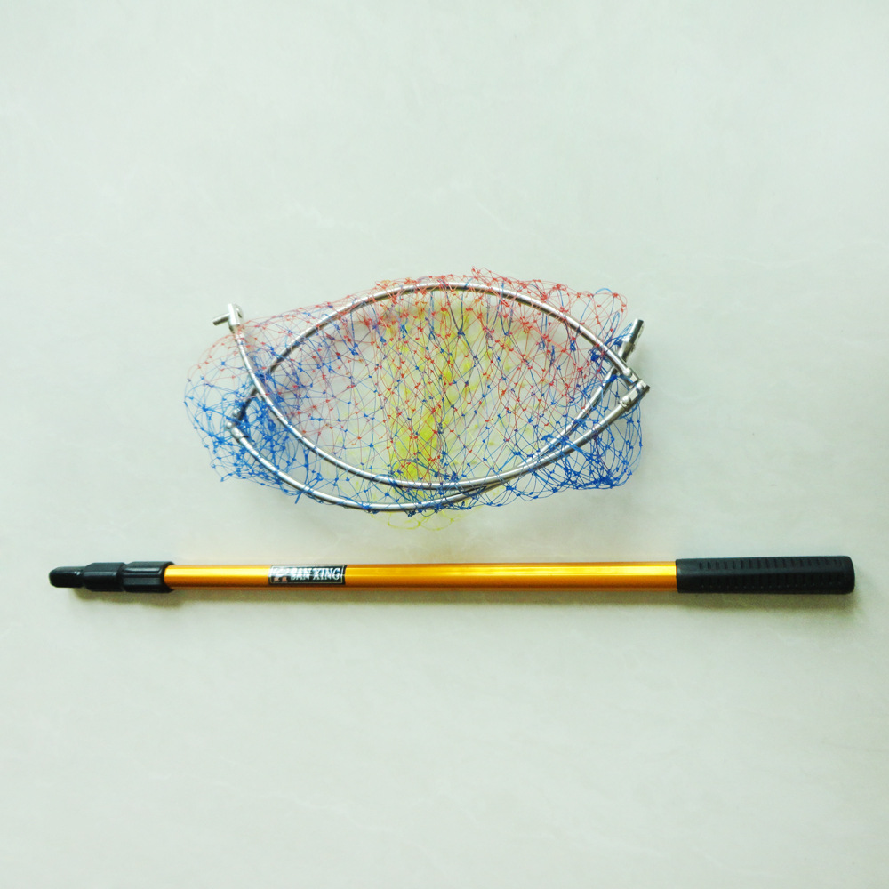 Copying Net 2m Aluminum Alloy Colorfuled Fishing Net Small Eye Three-Section Copying Net Retractable Positioning Net Head Fishing Net Pocket