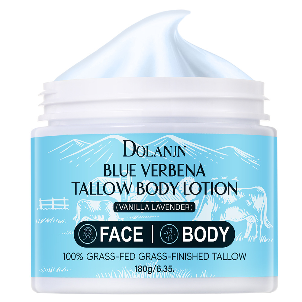 Cross-Border Blue Verbena Beef Tallow Body Lotion Anti-Aging Soothing Moisturizing Skin Care Moisturizing Cream Lotion Foreign Trade