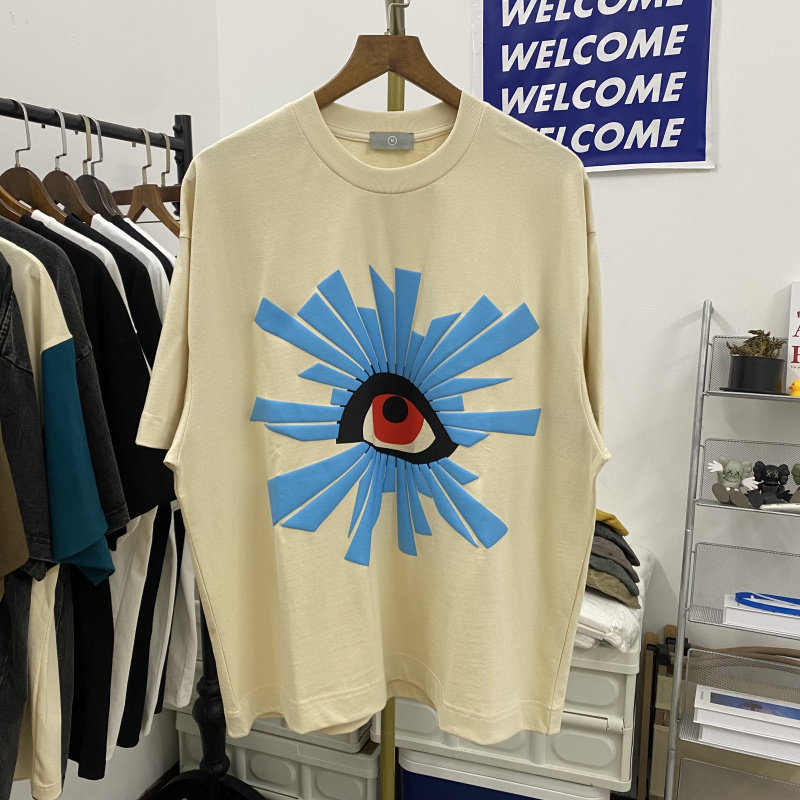 House of Errors All-Seeing Eye Foam Print Washed Vintage Men's and Women's High Street Loose Short-Sleeved T-Shirt