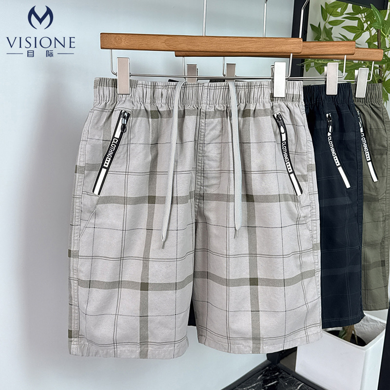 Dropshipping Summer New Style 100% Cotton Elastic Waist Casual Versatile Five-Point Shorts Sports Loose Breathable Shorts