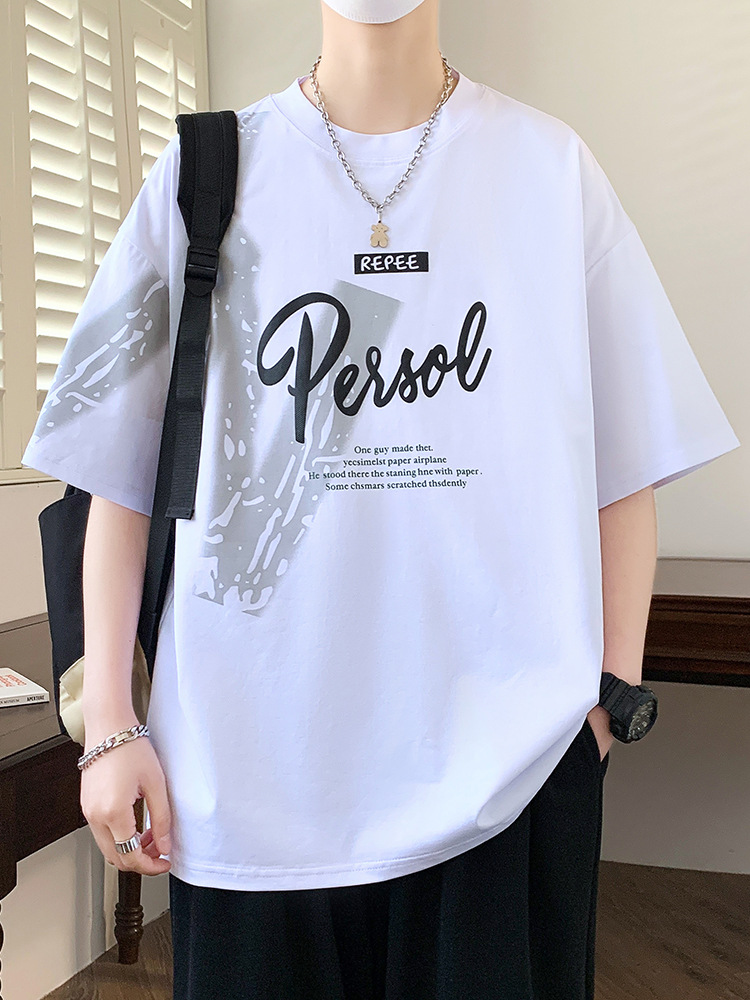 Teenager Korean Short-sleeved T-shirt Boys 12-15 Years Old High School Students Handsome T-shirt 13 Summer Half-sleeved Top