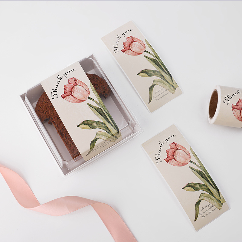Thank you thank you flying machine box sealing sticker decorative sticker ins flower roll sticker wholesale