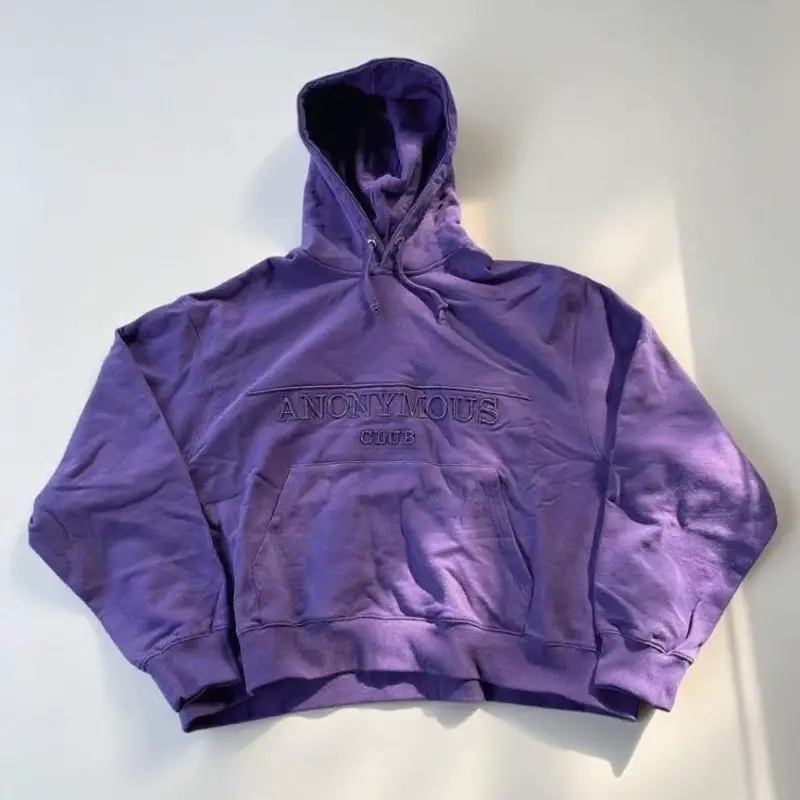 Anonymous Club psychedelic purple loose hoodie, sweatshirt, wide leg pants set, OpiumYVL style