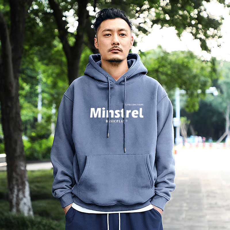 New Heavy Men's Hooded Sweat Ins Trendy Brand Yu Wenle Same Style American Pullover Retro Top for Men