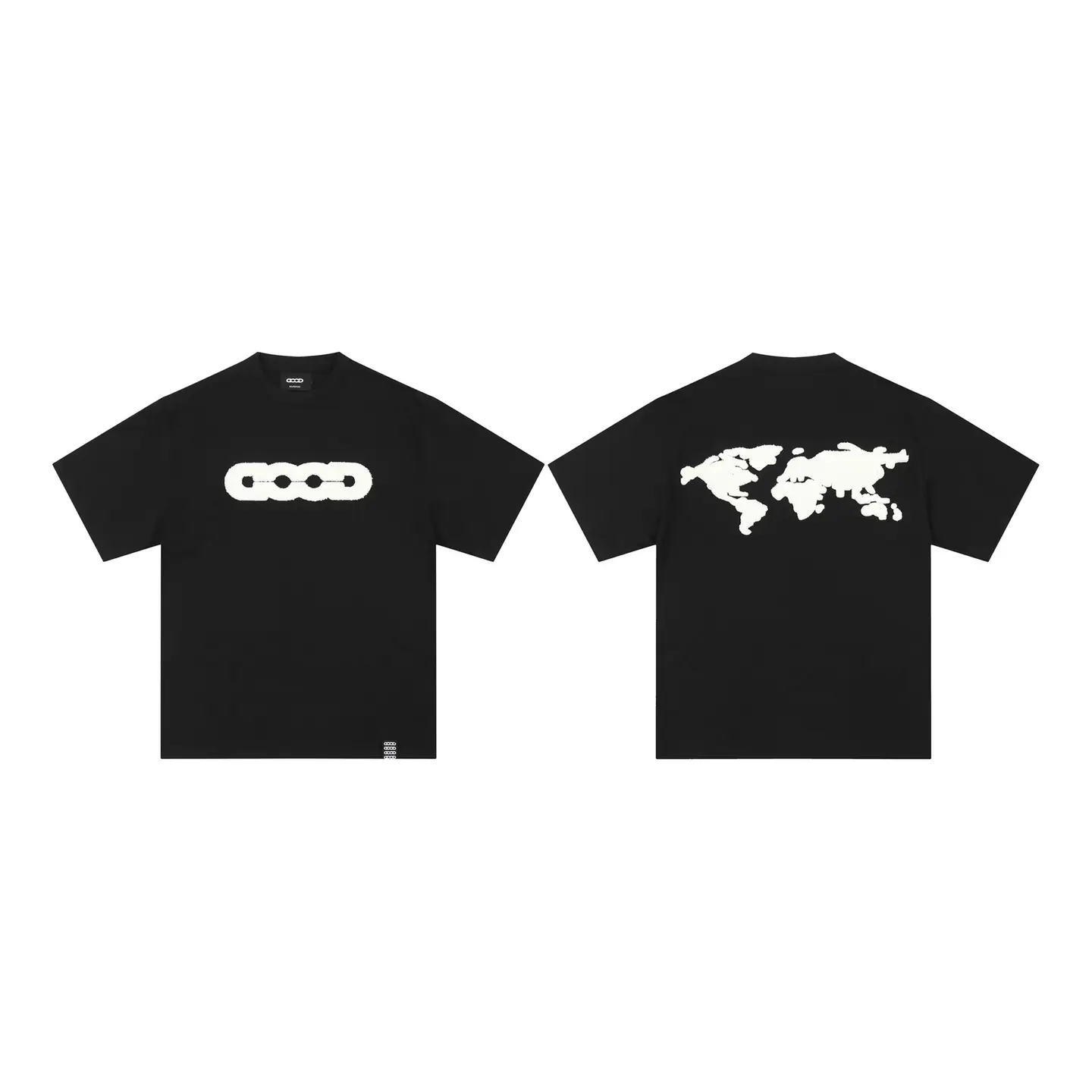 In-Stock Good Earth Jacquard Wet Towel Embroidered Crew Neck Short Sleeve T-Shirt Heavyweight Couple Style High Gram Weight One Piece Dropshipping