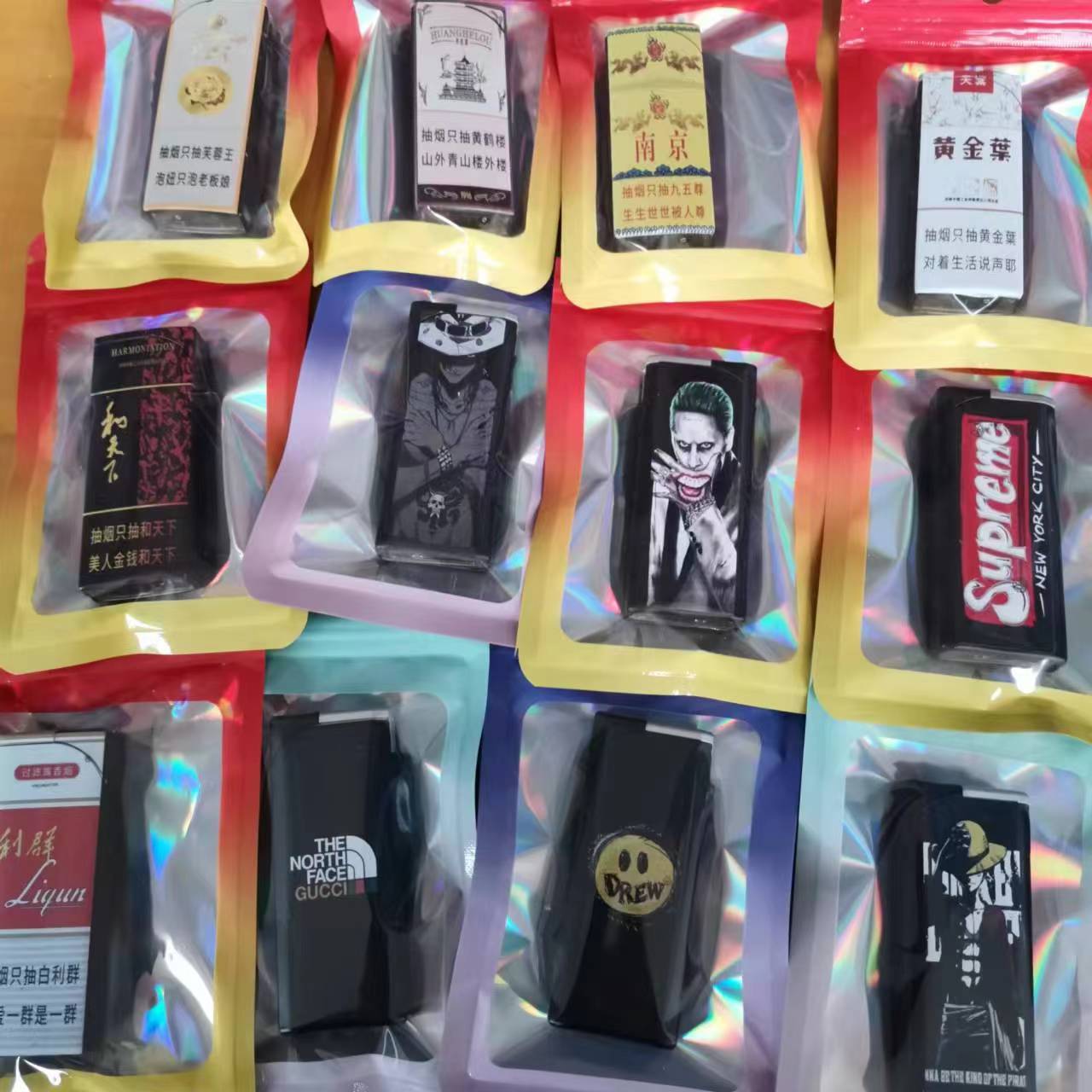 Double-sided printing push lighter double-sided metal shell lighter drainage random style thousands of styles
