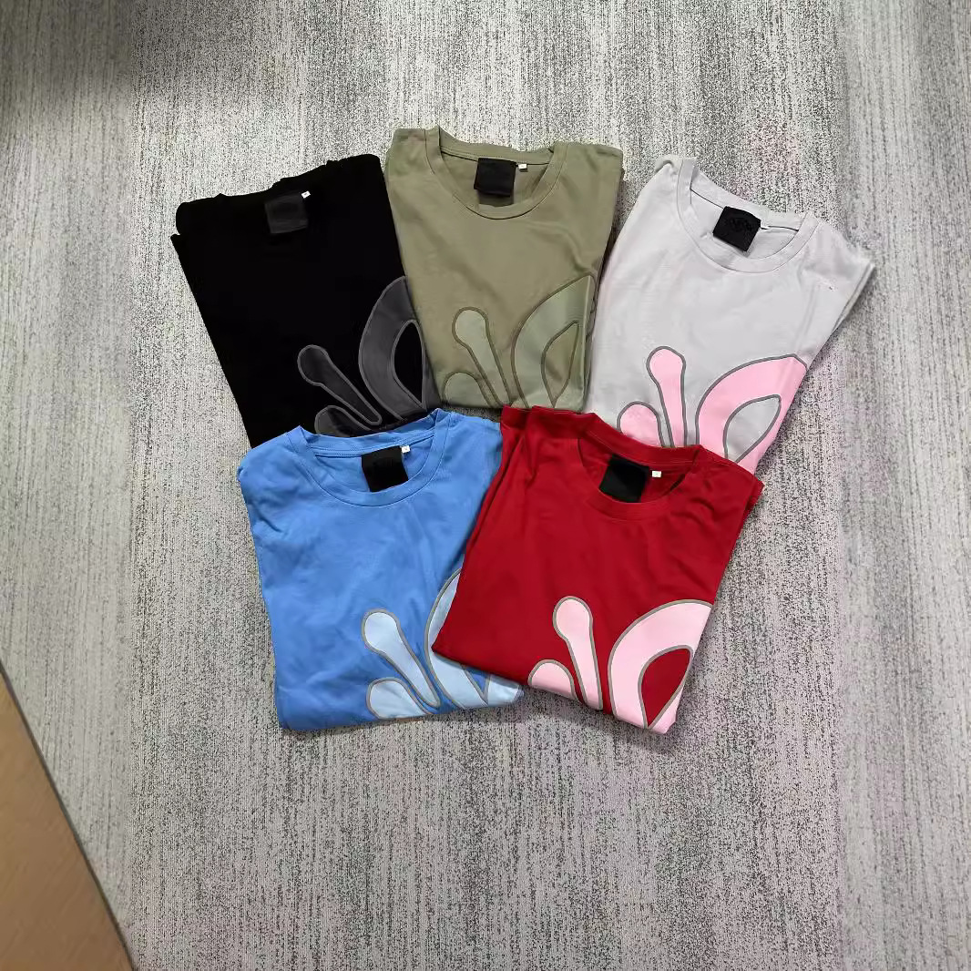 Cross-border Hot Synaworld American Hip-hop Foam Letter Printing Short-sleeved T-shirt Summer Fashion Brand Leisure Sports
