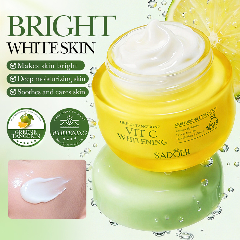 Cross-Border Green Orange Vc Facial Cream Sadoer Brightening and Moisturizing Facial Cream Gentle Whitening and Repairing Care for the Face Foreign Trade Wholesale