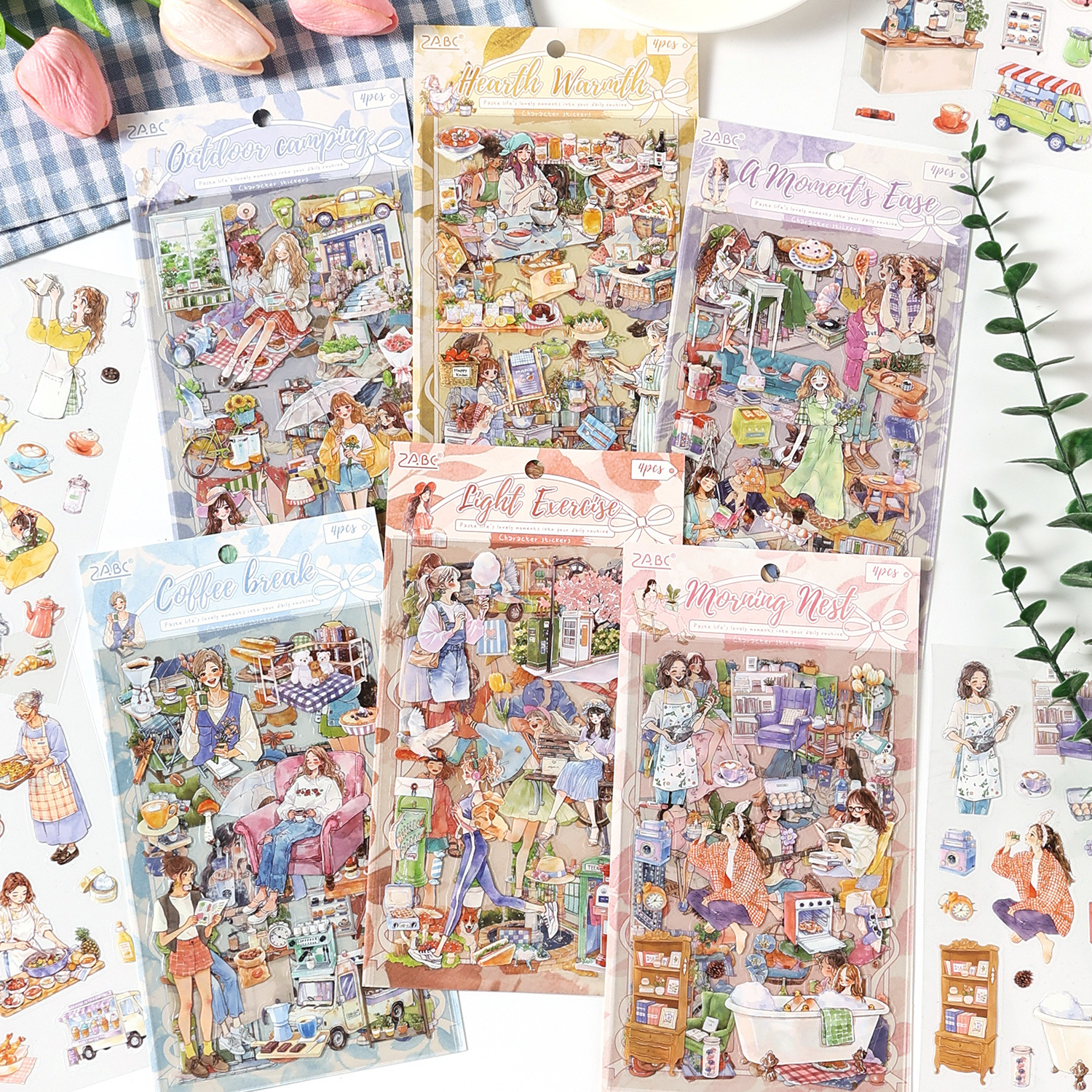 Yue Zhen Ping Zhi Stickers Fun Time Collection Series Character Pattern Journal Material DIY Children's Stickers and Decals