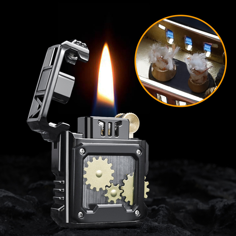 Leader CF315 gear linkage double cotton core kerosene lighter TikTok fast hand supply creative grinding wheel lighter
