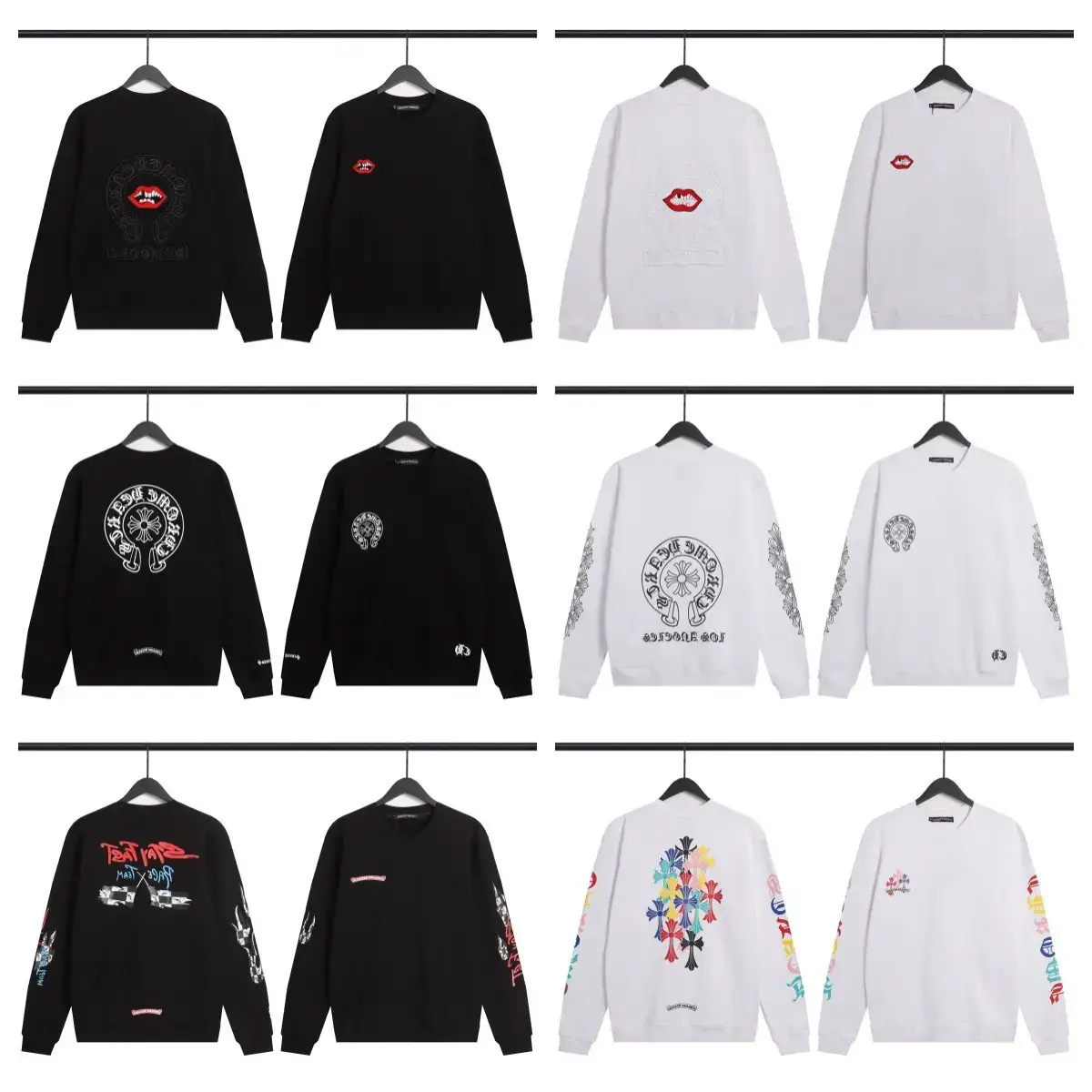 Cross-Border C H 25Ss New Crow Autum Sweatshirt European and American Street Men's One-Piece Drop Shipping