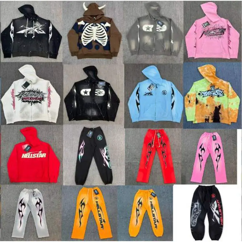 24FW New American Tie-dyed Wash Water Hellstar Studios Sweater Men's and Women's Foreign Trade Trendy Brand Sweater Pants