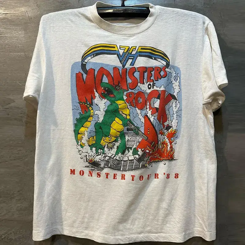 Monsters of Rock Veteran Metal Rock Band Peripheral Short-Sleeved Vintage American retro T-Shirt Men
