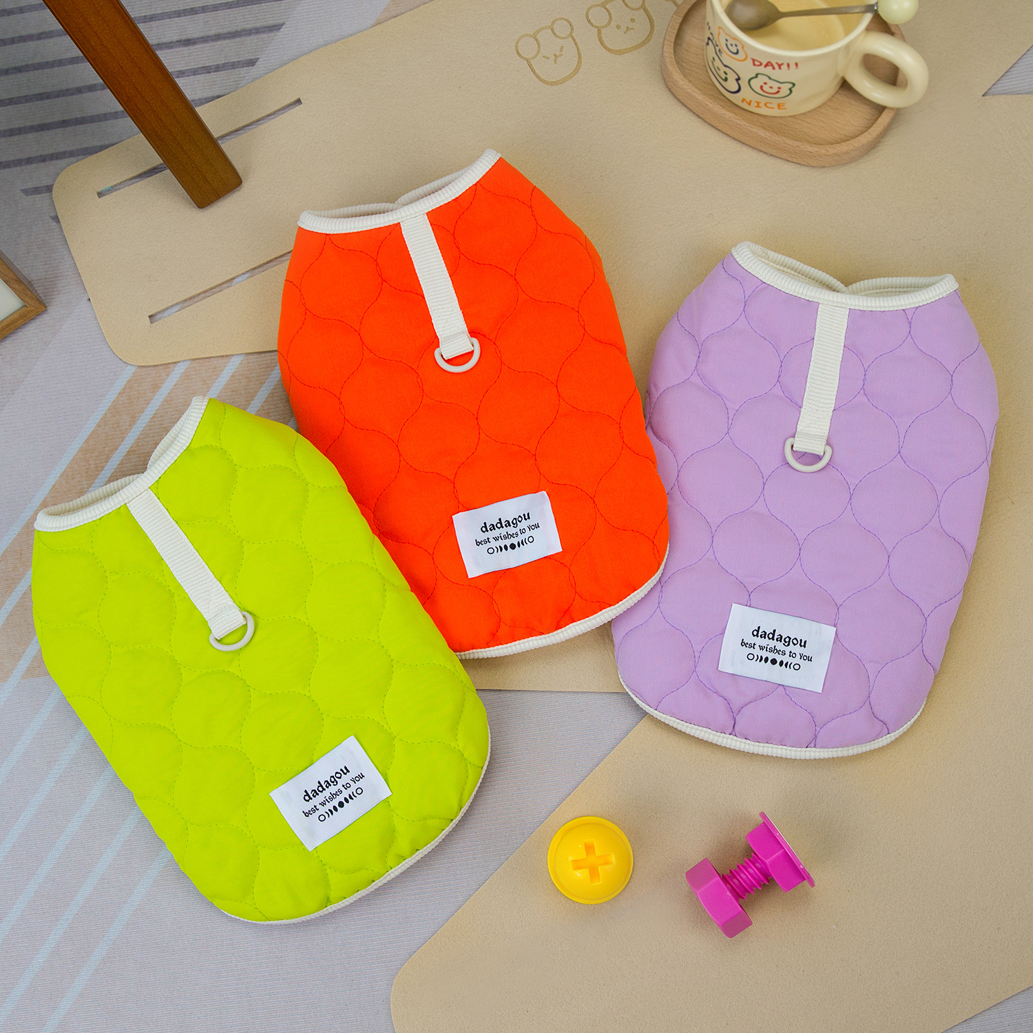 Pet Clothes Autumn and Winter Clothes Dog Clothes Teddy Cat Pet Clothes Winter 24 Peach Cotton Clothes